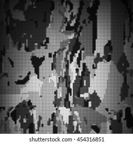 Camouflage military halftone pattern background. Vector illustration, EPS