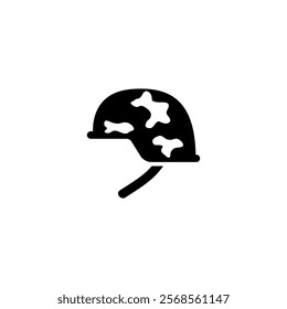 Camouflage military helmet icon for army gear.