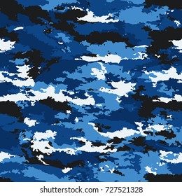 Camouflage military marine background. Camouflage background - vector illustration. Abstract seamless pattern