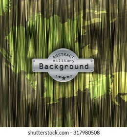Camouflage military pattern background with stripes. Vector illustration, EPS
