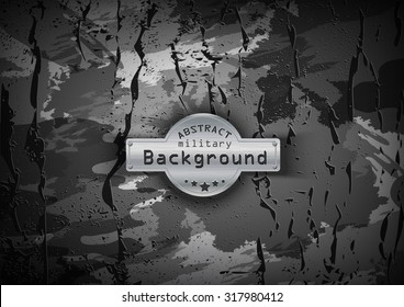 Camouflage military pattern with cracks background. Vector illustration, EPS