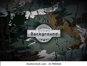 Camouflage military pattern with cracks background. Vector illustration, EPS