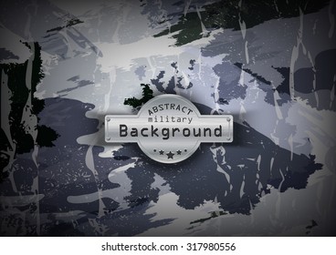 Camouflage military pattern with cracks background. Vector illustration, EPS