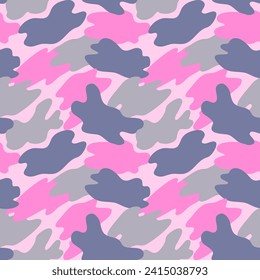 Patrón militar de camuflaje con elementos rosados. Patrón de vectores sin fisuras para el diseño de ropa.