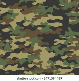 Camouflage military pattern, repeat background, modern fabric texture