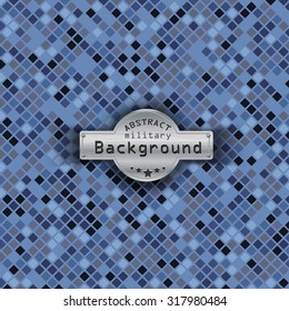 Camouflage military pattern square background. Vector illustration, EPS
