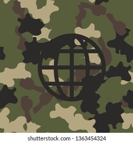 Camouflage military seamless pattern vector. Army green and brown texture