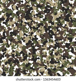 Camouflage military seamless pattern vector. Army green and brown texture