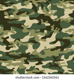 
camouflage military seamless vector print pattern. green background. Stylish design.