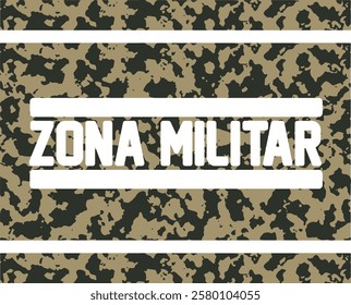 camouflage military spanish zona militar army zone tshirt print