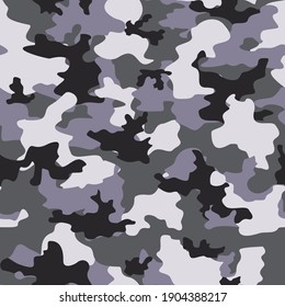 Camouflage military texture vector graphics seamless print gray background