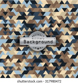 Camouflage military triangle pattern background. Vector illustration, EPS