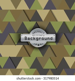 Camouflage military triangle pattern background. Vector illustration, EPS