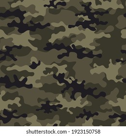Camouflage military vector seamless pattern. Fashionable texture. Street stylish print on clothes, fabric
