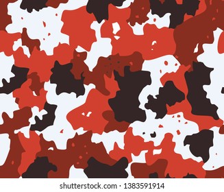 Camouflage modern red texture. Seamless pattern. Background of spots.Print fabric, textile,paper vector