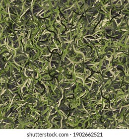 Plantas de agujas de camuflaje, patrón sin fisuras. Fondo de camo digital de color verde grunge, oliva y marrón. Papel tapiz de textura con problemas. Diseño vectorial de tejido
