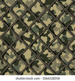 Camouflage Net Seamless Repeatable Pattern - Vector Illustration