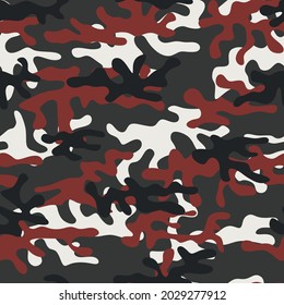 Camouflage on a black background with white spots. Military pattern. Vector, textiles.