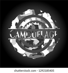 Camouflage on grey camouflaged pattern