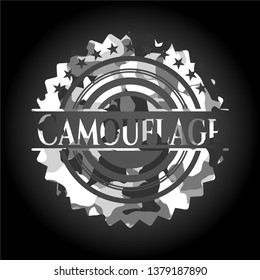 Camouflage on grey camouflaged texture