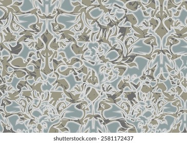 Camouflage ornamental backdrop for textiles or fabrics. Bohemian butterfly wings motifs for fashion trends, business concepts, covers, interior solutions, tiles or prints, dynamic posters, etc. Vector