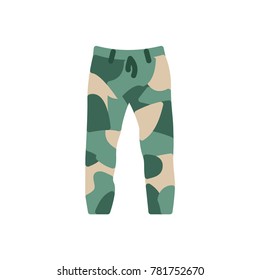 Camouflage pants flat icon