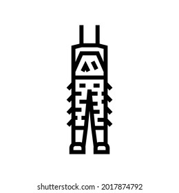 Tarnung Hosen für die Jagdlinie Symbol Vektorgrafik. Tarnhose für Jagdzeichen. isoliertes Kontursymbol