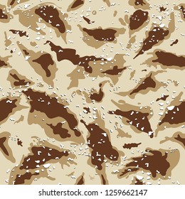 Camouflage Pattern American Desert Uniform Seamless Vector Illustration