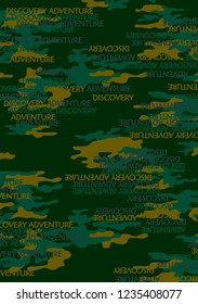 Camouflage pattern, army clothing, soldier uniform background, military materials. - Vector