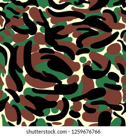 Camouflage Pattern Army Pattern Seamless Vector Illustration
