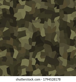 Camouflage pattern background. Classic clothing style masking camo repeat print. Olive green, khaki and brown colors woodland, forest or jungle texture. Vector design element illustration.