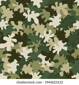 Camouflage pattern background. Classic clothing style masking camo repeat print