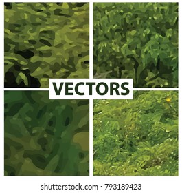 Camouflage pattern background. Green brown black olive colors forest texture.