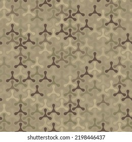 Camouflage Pattern Background. Modern Clothing Style Masking Camo Repeat Print. Desert Tan Sand Colors Army, Urban Or Airforce Texture. Design Element. Vector Illustration.