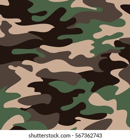 Camouflage pattern background seamless clothing print, repeatable camo glamour vector. Olive, black, gray