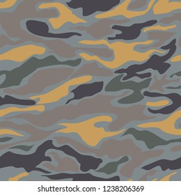 Camouflage pattern background seamless vector illustration. Military fashionable abstract geometric texture.