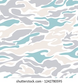 Camouflage pattern background seamless vector illustration. Military fashionable abstract geometric texture.