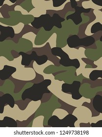 Camouflage pattern background seamless vector illustration. Military fashionable abstract geometric texture.