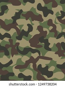 Camouflage pattern background seamless vector illustration. Military fashionable abstract geometric texture.