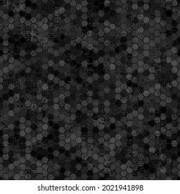 Camouflage pattern background seamless vector illustration. Gray and black abstract geometric background. Seamless pattern with hexagon element vector illustration.
