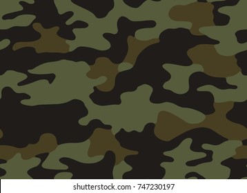 Camouflage pattern background seamless vector illustration. Military camouflage seamless pattern. 
