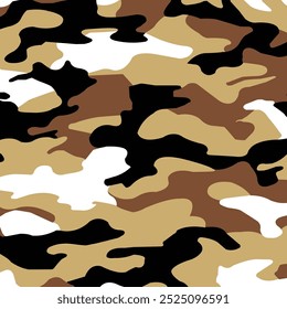  camouflage pattern in brown, beige, black, and white tones