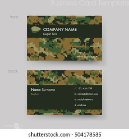 Camouflage Pattern Business Card Template