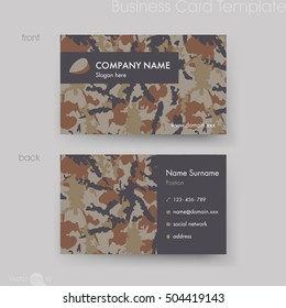 Camouflage Pattern Business Card Template