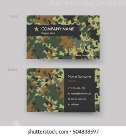 Camouflage Pattern Business Card Template