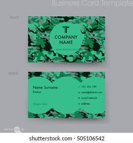 Camouflage Pattern Business Card Template