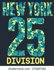  Camouflage pattern, college, typography, t-shirt graphics, vectors