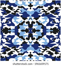 Camouflage Pattern Color is Blue and Brown for Commercial Use