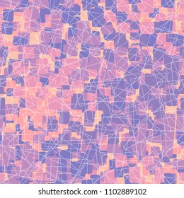 Camouflage pattern designed for fashion. A seamless texture consists of chaos of colors. On an abstract background there is a network of randomly scribbled squares.