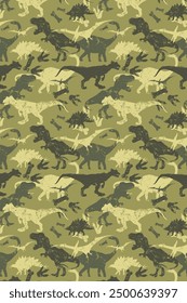 Un patrón de camuflaje con dinosaurios y dinosaurios